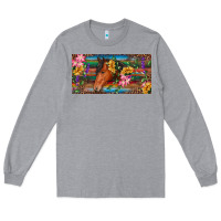 Heather Grey Brown horse with flowers and leopard Long Sleeve Tee - RanaPortraitStore