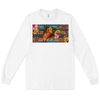 White Brown horse with flowers and leopard Long Sleeve Tee - RanaPortraitStore