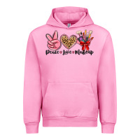 Fuchsia Pink peace love makeup Urban Hoodie - MaliasSmallBusiness