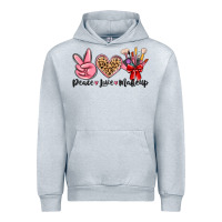 Heather Grey peace love makeup Urban Hoodie - MaliasSmallBusiness