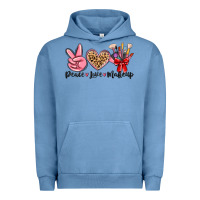 Pigment Pebble Blue peace love makeup Urban Hoodie - MaliasSmallBusiness