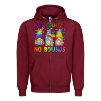 Burgundy love gnomes no bounds Zipper Hoodie - Zillion Design Studio