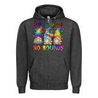 Charcoal Heather love gnomes no bounds Zipper Hoodie - Zillion Design Studio