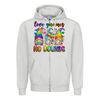 Dove Grey love gnomes no bounds Zipper Hoodie - Zillion Design Studio