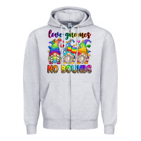 Heather Grey love gnomes no bounds Zipper Hoodie - Zillion Design Studio
