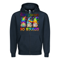 Navy love gnomes no bounds Zipper Hoodie - Zillion Design Studio