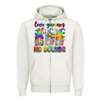 Oatmeal Heather love gnomes no bounds Zipper Hoodie - Zillion Design Studio