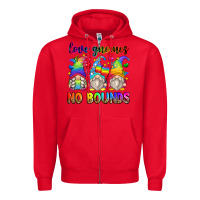 Red love gnomes no bounds Zipper Hoodie - Zillion Design Studio