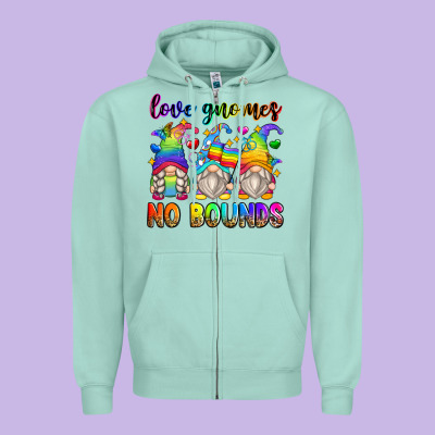 Love Gnomes No Bounds Zipper Hoodie Designed By Zillion Design Studio