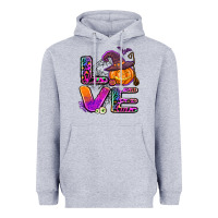 Heather Grey halloween love Heavyweight Hoodie - AdoDesignShop