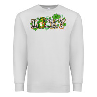Dove Grey lucky with gnome and  shamrocks Premium Sweatshirt - AdoDesignShop