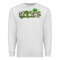 Oatmeal Heather lucky with gnome and  shamrocks Premium Sweatshirt - AdoDesignShop