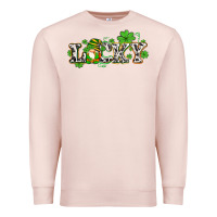 Pale Pink lucky with gnome and  shamrocks Premium Sweatshirt - AdoDesignShop