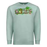 Seafoam lucky with gnome and  shamrocks Premium Sweatshirt - AdoDesignShop