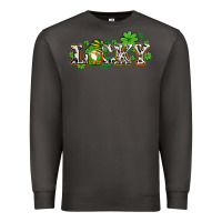 Smoke lucky with gnome and  shamrocks Premium Sweatshirt - AdoDesignShop