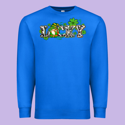 Lucky With Gnome And  Shamrocks Premium Sweatshirt Designed By Adodesignshop