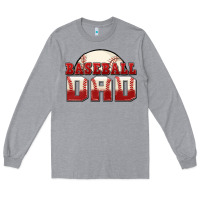 Heather Grey baseball dad Long Sleeve Tee - Zillion Design Studio