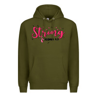 Army Green strong joshua 1 9 Premium Hoodie - MaliasSmallBusiness