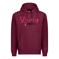 Burgundy strong joshua 1 9 Premium Hoodie - MaliasSmallBusiness
