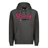 Charcoal Heather strong joshua 1 9 Premium Hoodie - MaliasSmallBusiness