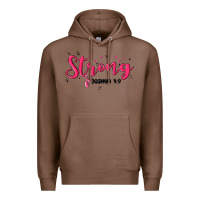 Chestnut strong joshua 1 9 Premium Hoodie - MaliasSmallBusiness