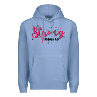 Colony Blue strong joshua 1 9 Premium Hoodie - MaliasSmallBusiness