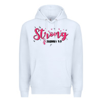 White strong joshua 1 9 Premium Hoodie - MaliasSmallBusiness