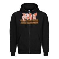 Black barn pigs Zipper Hoodie - RanaPortraitStore