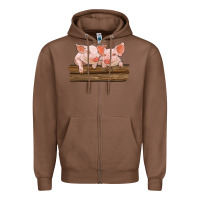 Chestnut barn pigs Zipper Hoodie - RanaPortraitStore