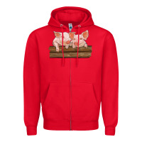 Red barn pigs Zipper Hoodie - RanaPortraitStore