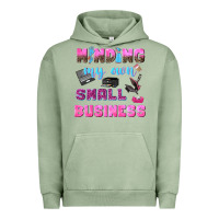 Pigment Oil Green mind my own small business Urban Hoodie - NancyCooperArtShop