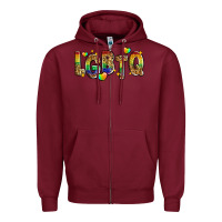 Burgundy lgbtq Zipper Hoodie - Zillion Design Studio