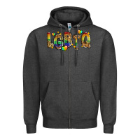 Charcoal Heather lgbtq Zipper Hoodie - Zillion Design Studio