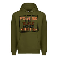 Army Green powered by the black women before me Premium Hoodie - MaliasSmallBusiness