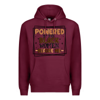 Burgundy powered by the black women before me Premium Hoodie - MaliasSmallBusiness