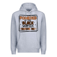 Heather Grey powered by the black women before me Premium Hoodie - MaliasSmallBusiness