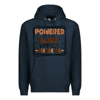 Navy powered by the black women before me Premium Hoodie - MaliasSmallBusiness
