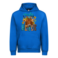 Cobalt moody cow Urban Hoodie - NancyCooperArtShop