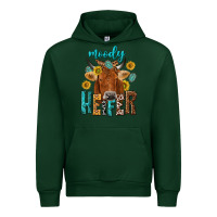 Forest Green moody cow Urban Hoodie - NancyCooperArtShop