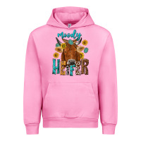Fuchsia Pink moody cow Urban Hoodie - NancyCooperArtShop