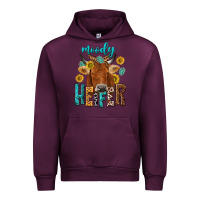 Mauve Wine moody cow Urban Hoodie - NancyCooperArtShop