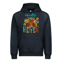 Navy moody cow Urban Hoodie - NancyCooperArtShop