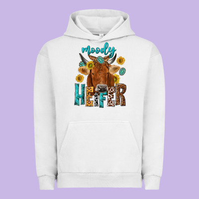 Moody Cow Urban Hoodie Designed By Nancycooperartshop