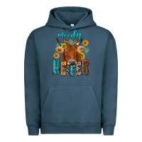 Pigment Midnight Navy moody cow Urban Hoodie - NancyCooperArtShop