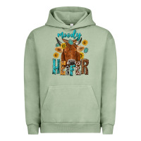 Pigment Oil Green moody cow Urban Hoodie - NancyCooperArtShop