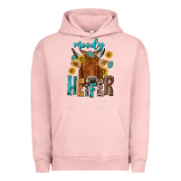 Pigment Salmon moody cow Urban Hoodie - NancyCooperArtShop