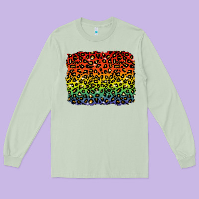 Long Sleeve Tee pride leopard background lgbt