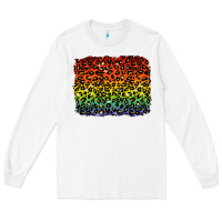 White pride leopard background lgbt Long Sleeve Tee - texasbilliewilder