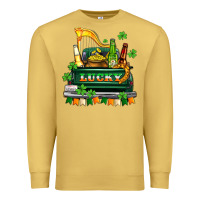 Antique Gold lucky truck with flags and beers Premium Sweatshirt - AdoDesignShop