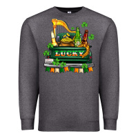 Charcoal Heather lucky truck with flags and beers Premium Sweatshirt - AdoDesignShop